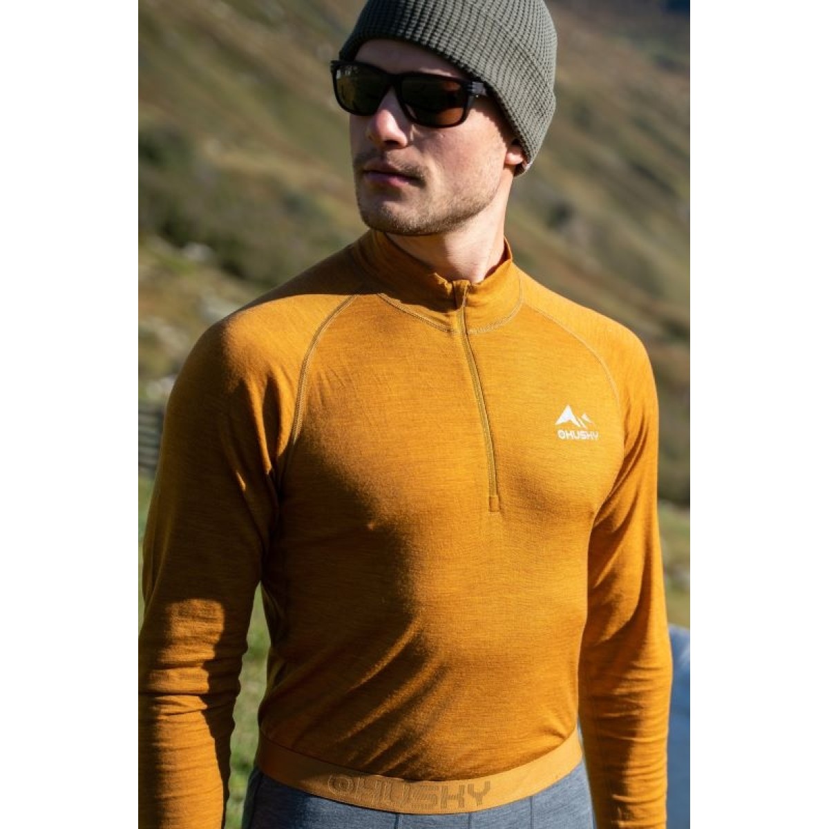 Man`s Merino thermal underwear Merow Zip M mustard HUSKY - view 5 - Extreme-bg.com Man`s Merino thermal underwear Merow Zip M mustard HUSKY - view 5