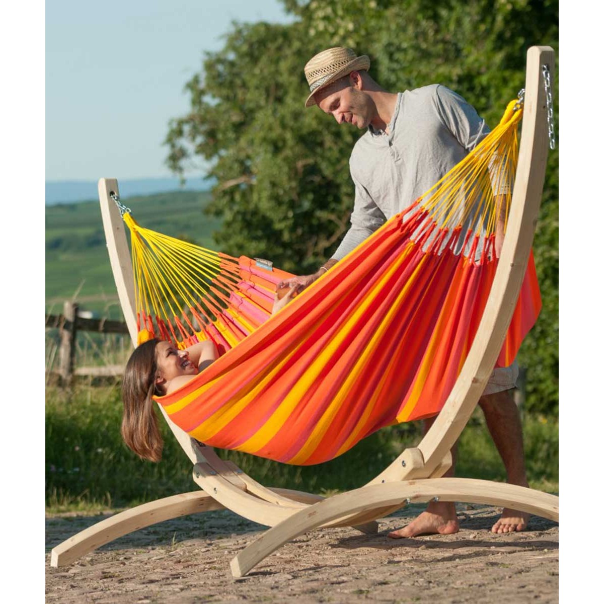 Single classic hammock Sonrisa Mandarine LA SIESTA - view 4 - Extreme-bg.com Single classic hammock Sonrisa Mandarine LA SIESTA - view 4