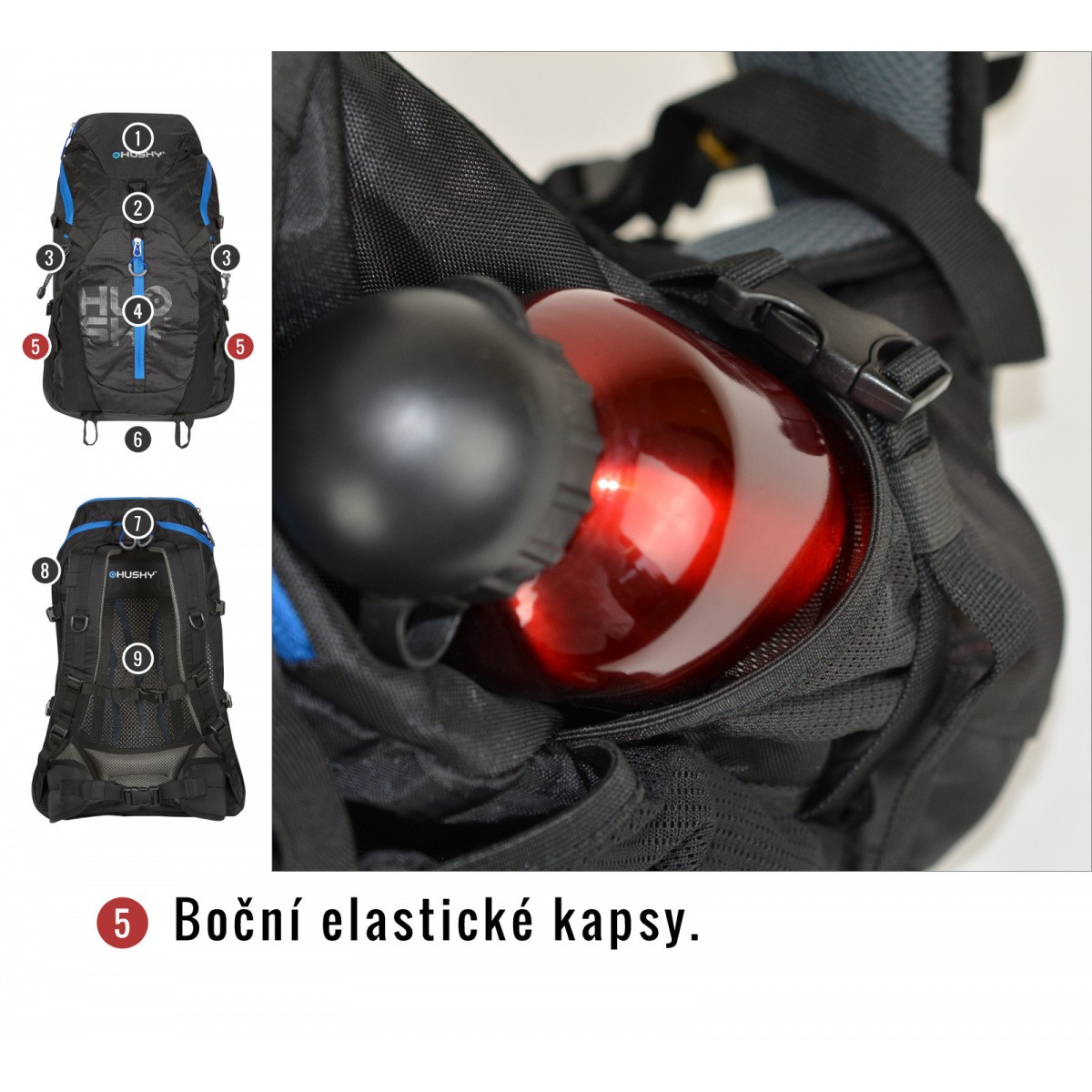 Раница Salmon 30 black HUSKY - изглед 7 - Extreme-bg.com Раница Salmon 30 black HUSKY - изглед 7