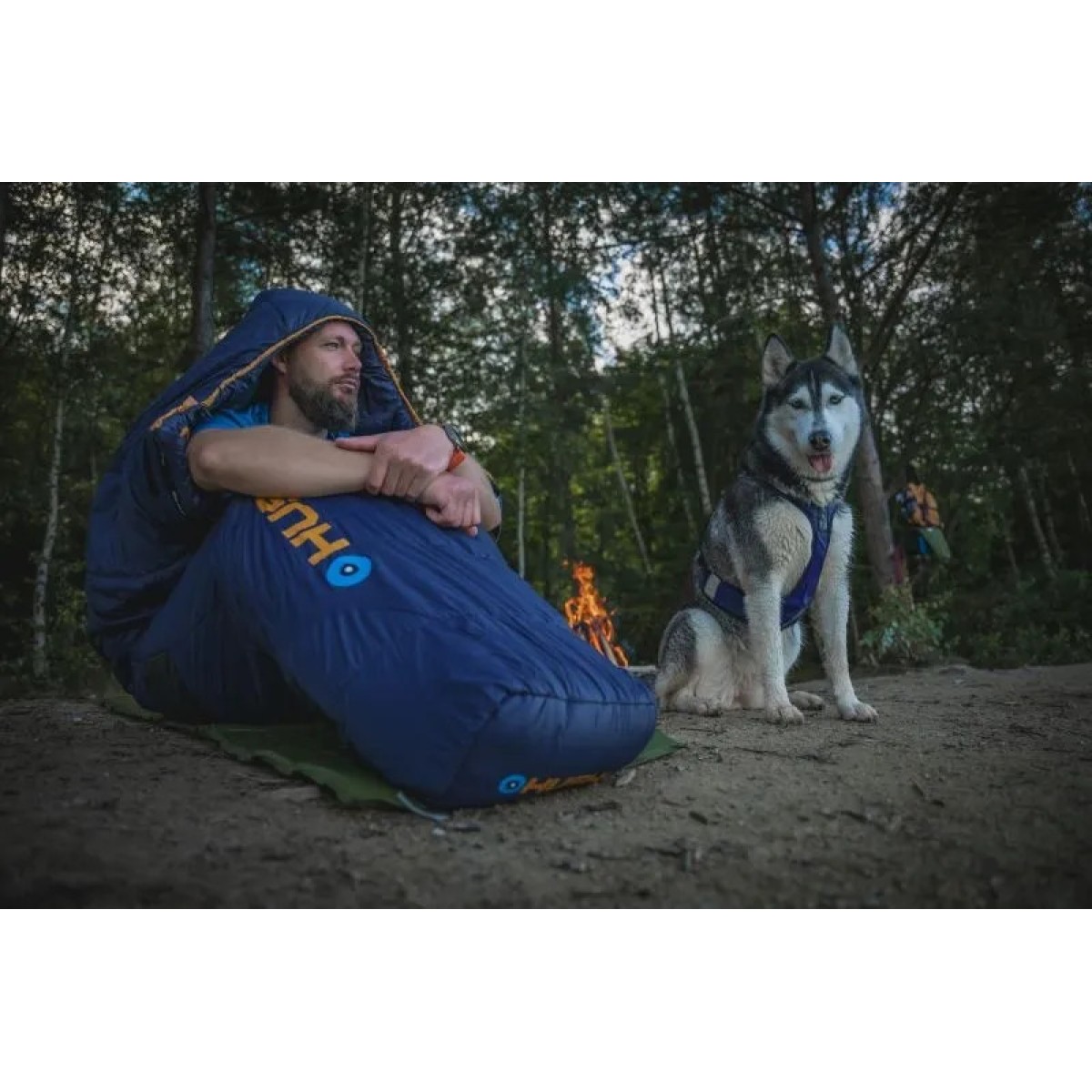 Зимен спален чувал Enjoy -25°C къс син/оранжев HUSKY - изглед 8
