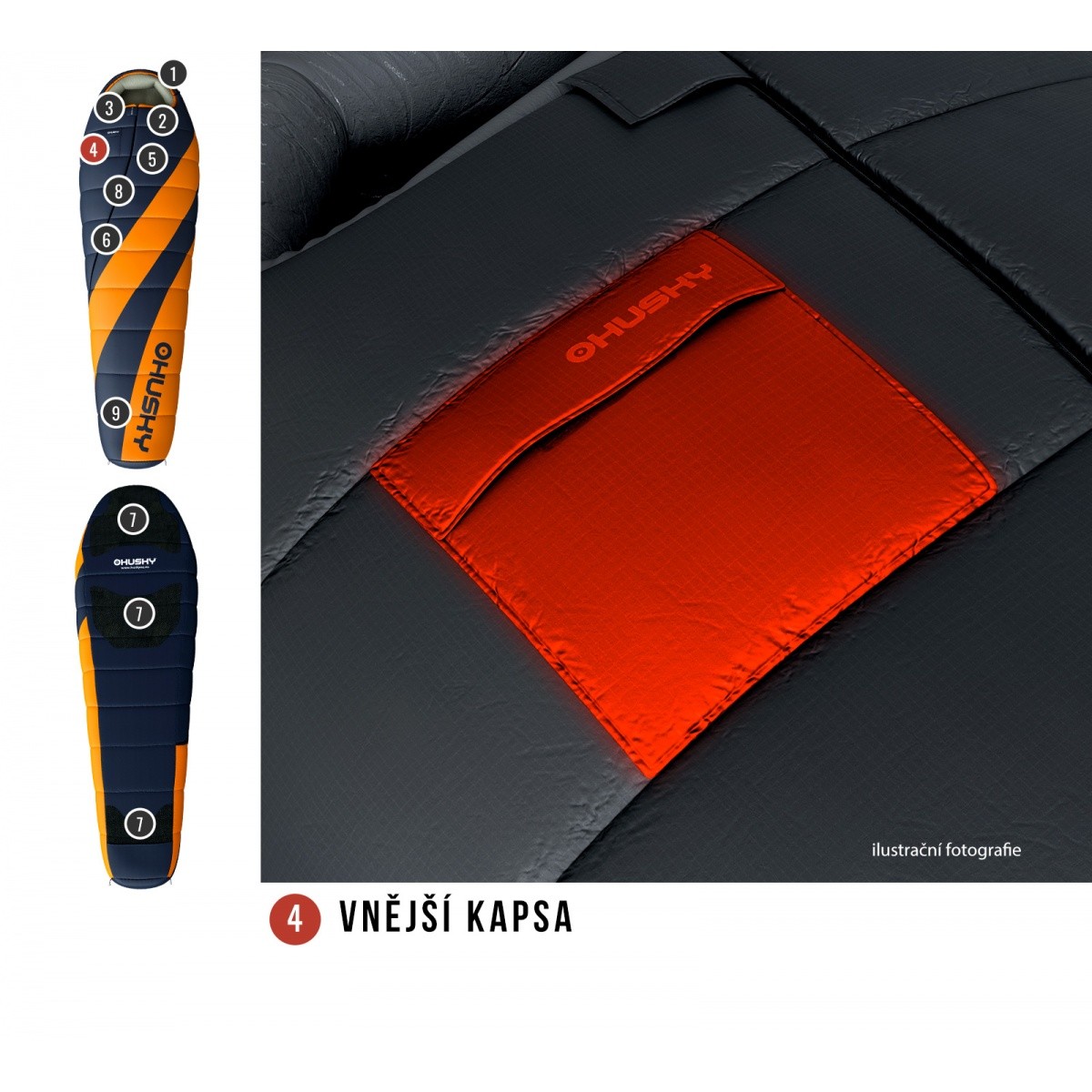 Зимен спален чувал ENJOY PLUS -25 °C blue/orange HUSKY - изглед 11 - Extreme-bg.com Зимен спален чувал ENJOY PLUS -25 °C blue/orange HUSKY - изглед 11