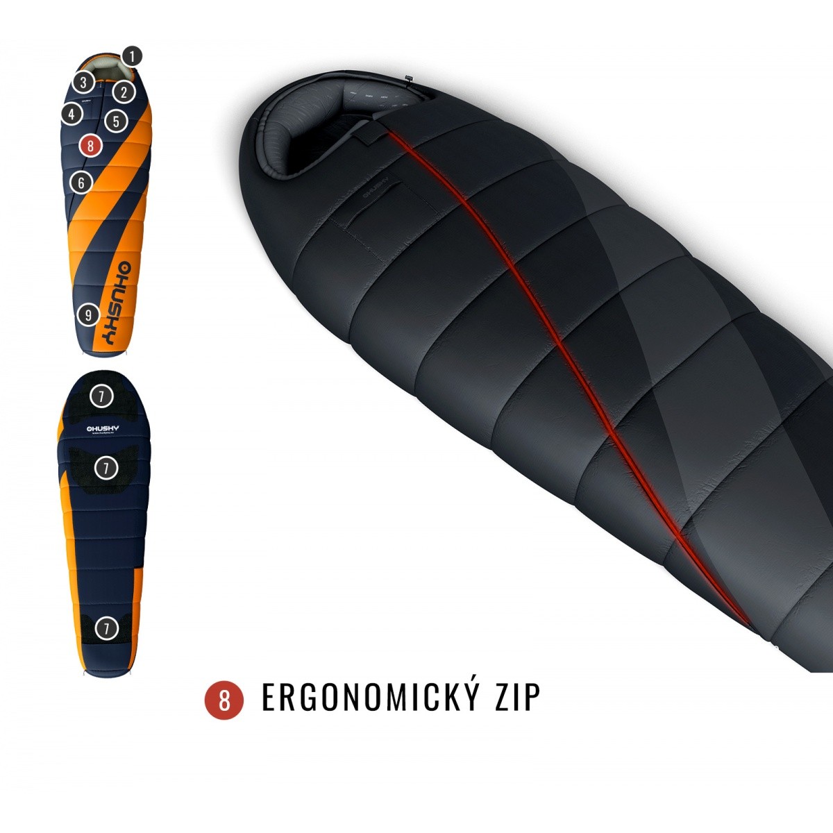 Зимен спален чувал ENJOY PLUS -25 °C blue/orange HUSKY - изглед 15 - Extreme-bg.com Зимен спален чувал ENJOY PLUS -25 °C blue/orange HUSKY - изглед 15