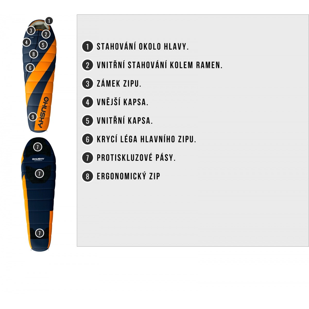 Зимен спален чувал ENJOY PLUS -25 °C blue/orange HUSKY - изглед 14 - Extreme-bg.com Зимен спален чувал ENJOY PLUS -25 °C blue/orange HUSKY - изглед 14