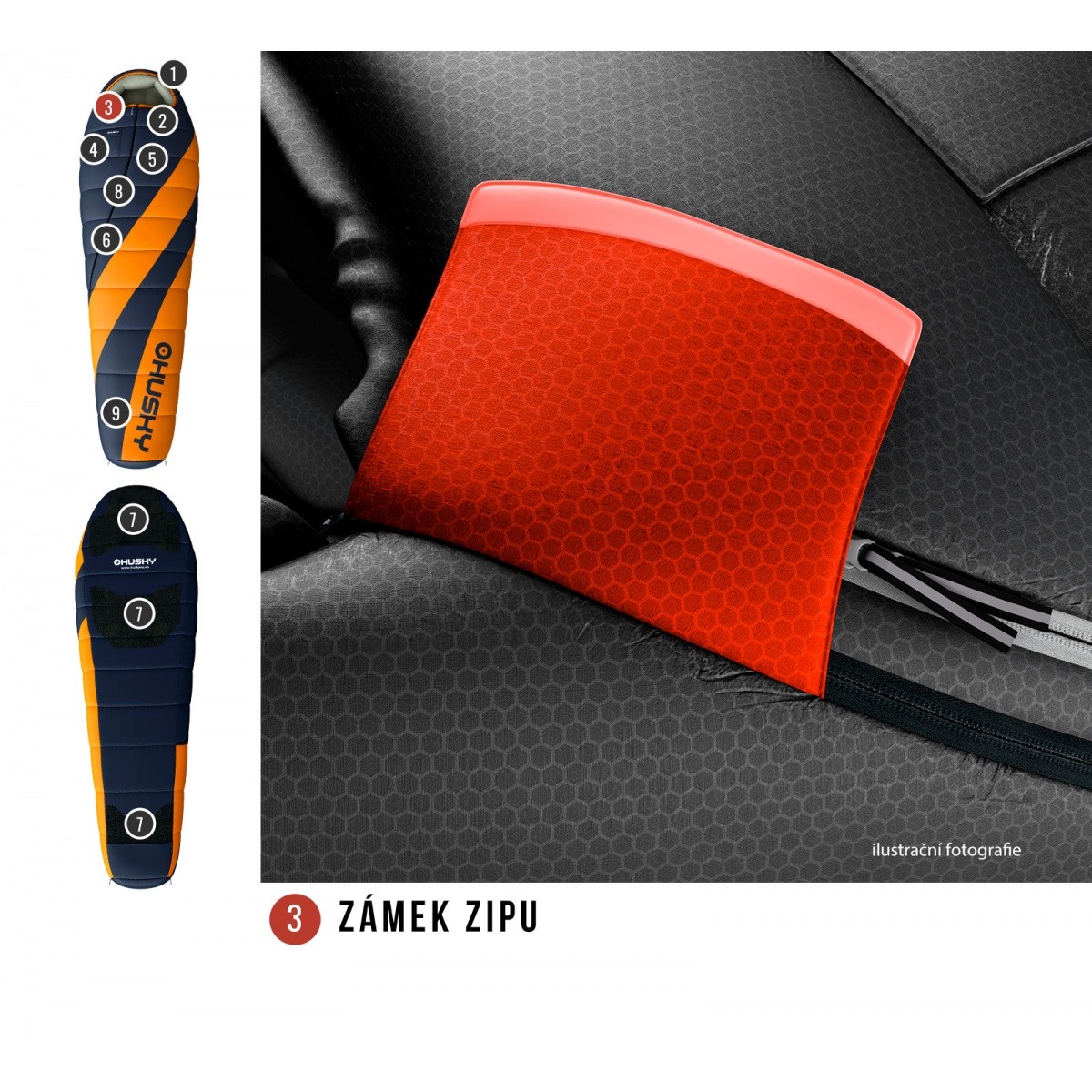 Зимен спален чувал ENJOY PLUS -25 °C blue/orange HUSKY - изглед 13 - Extreme-bg.com Зимен спален чувал ENJOY PLUS -25 °C blue/orange HUSKY - изглед 13