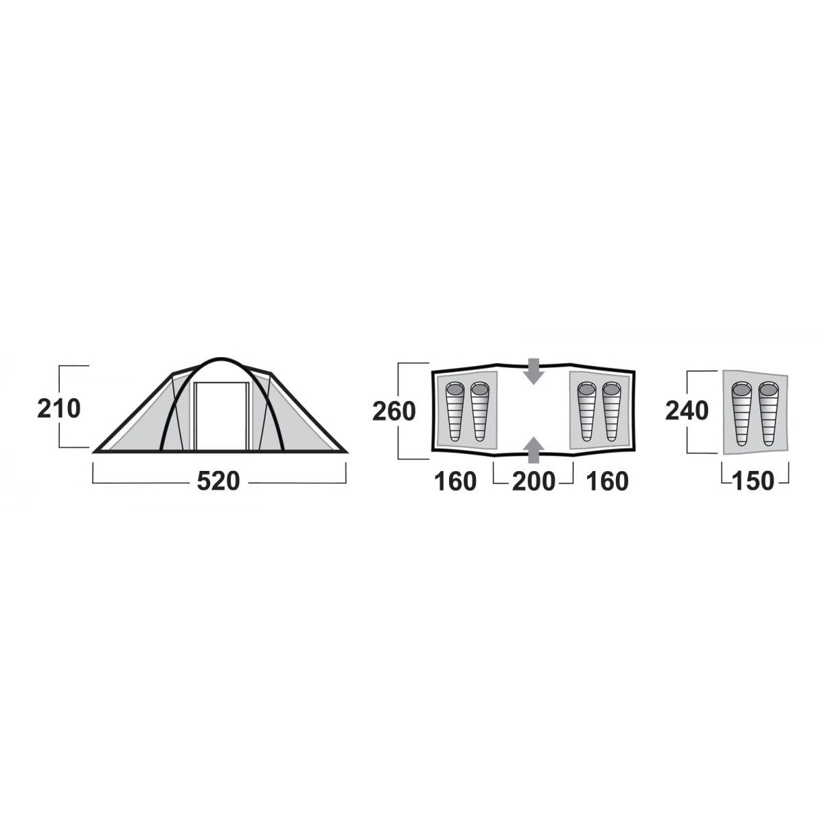 Tent for camping Boston 4 ALPINA - view 3