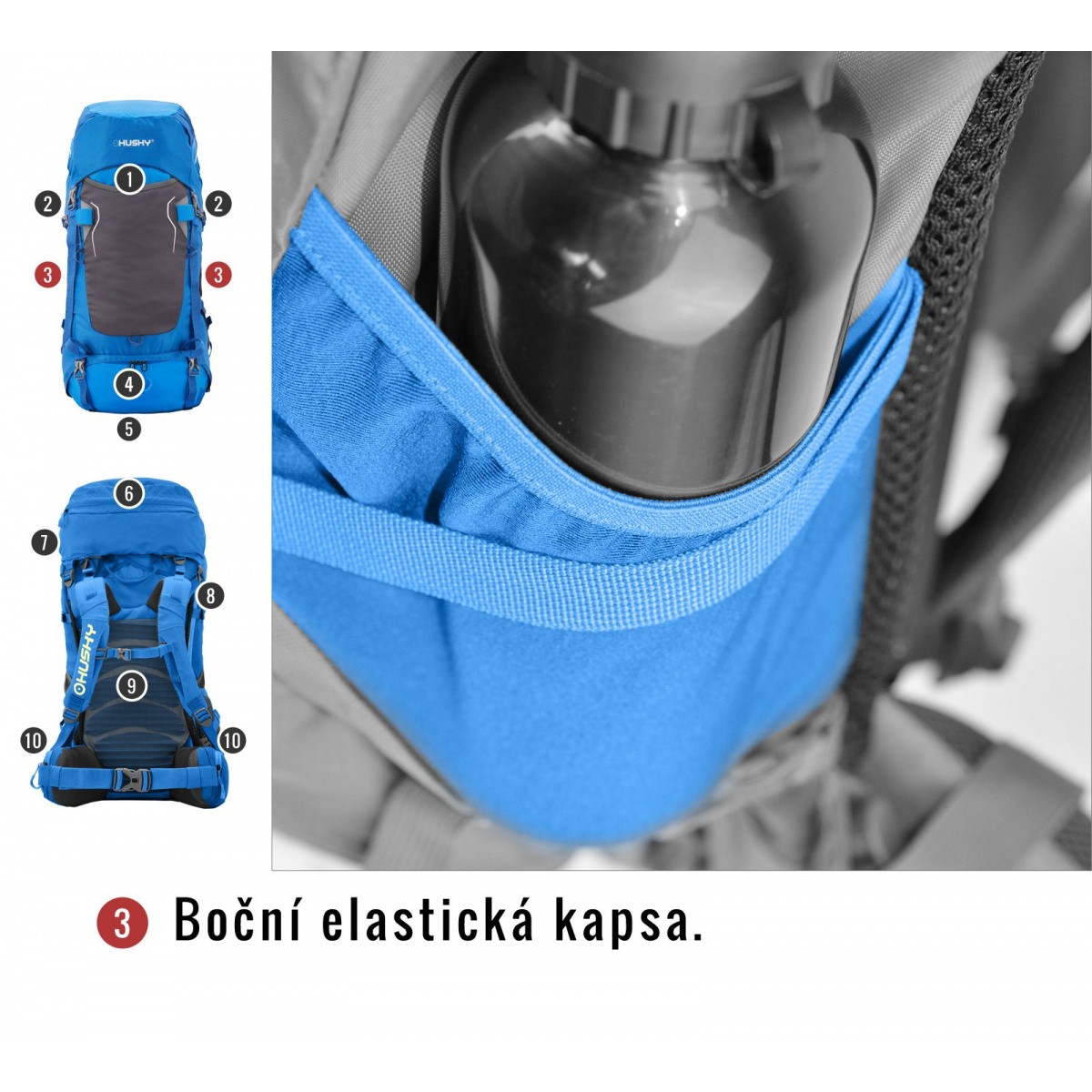 BACKPACK RONY 50 BLUE HUSKY - view 6 - Extreme-bg.com BACKPACK RONY 50 BLUE HUSKY - view 6