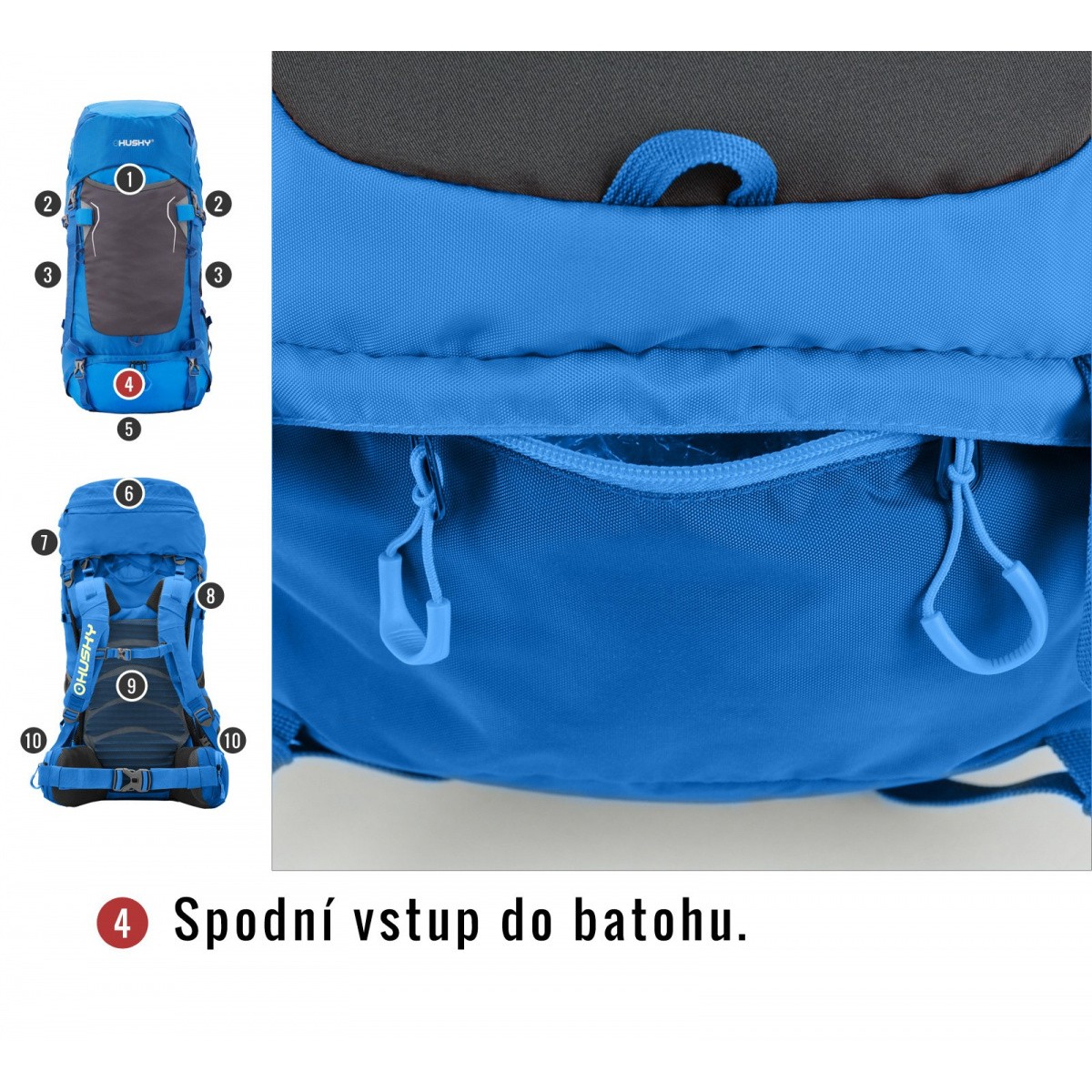 BACKPACK RONY 50 BLUE HUSKY - view 7 - Extreme-bg.com BACKPACK RONY 50 BLUE HUSKY - view 7