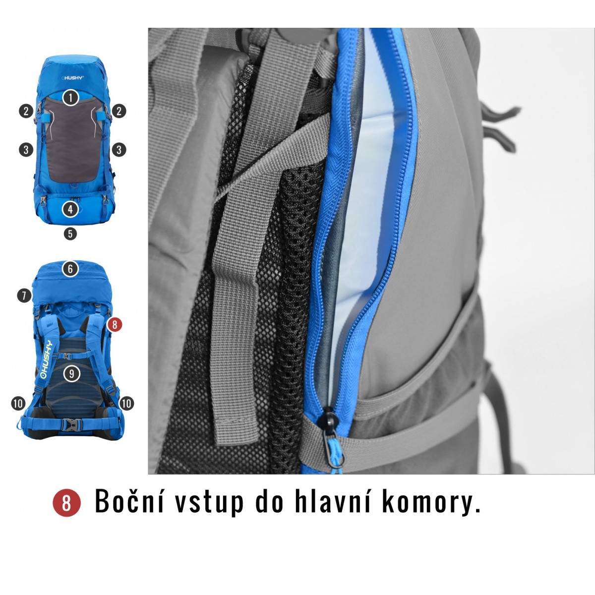 BACKPACK RONY 50 BLUE HUSKY - view 9 - Extreme-bg.com BACKPACK RONY 50 BLUE HUSKY - view 9