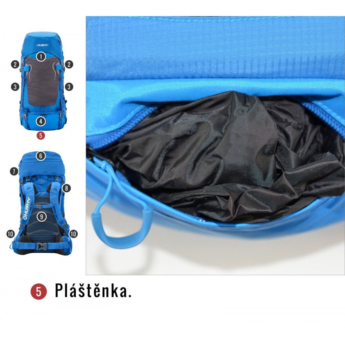 BACKPACK RONY 50 BLUE HUSKY - view 10 - Extreme-bg.com BACKPACK RONY 50 BLUE HUSKY - view 10