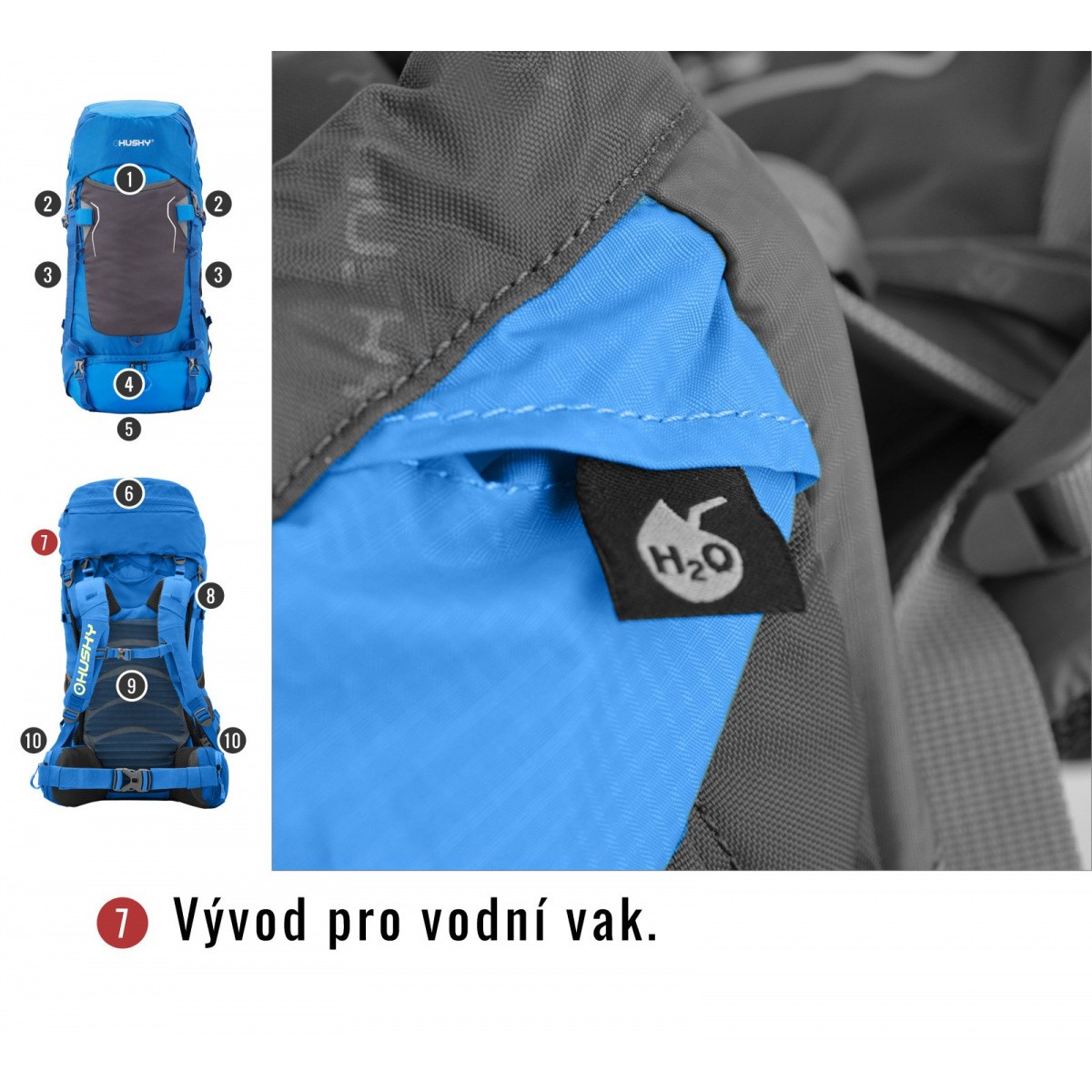 BACKPACK RONY 50 BLUE HUSKY - view 11 - Extreme-bg.com BACKPACK RONY 50 BLUE HUSKY - view 11