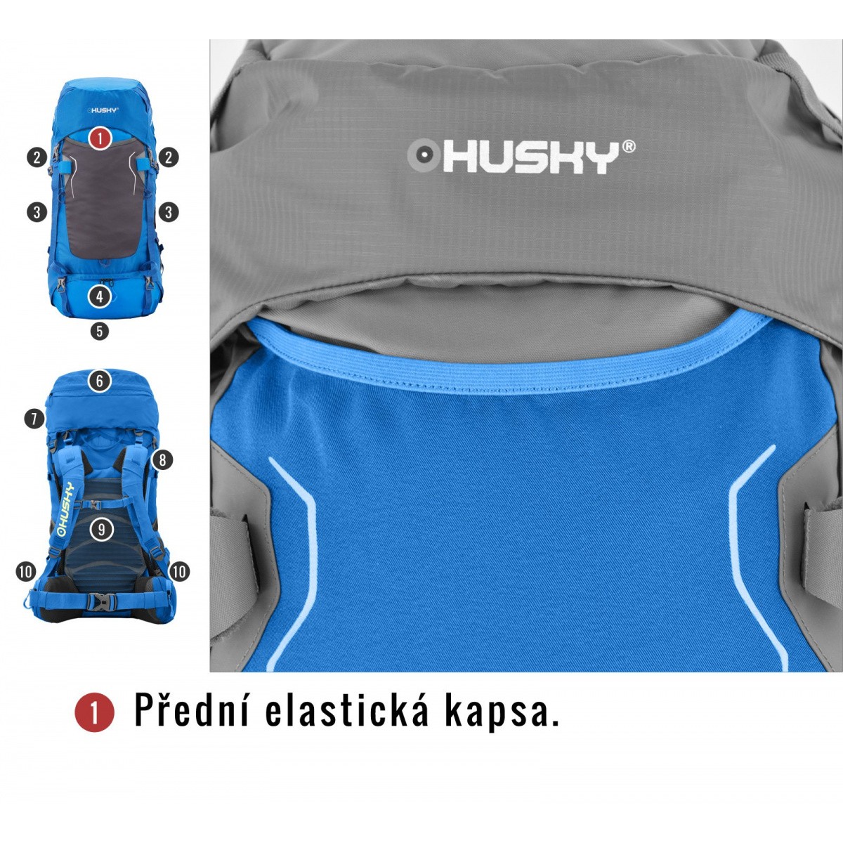 BACKPACK RONY 50 BLUE HUSKY - view 12 - Extreme-bg.com BACKPACK RONY 50 BLUE HUSKY - view 12