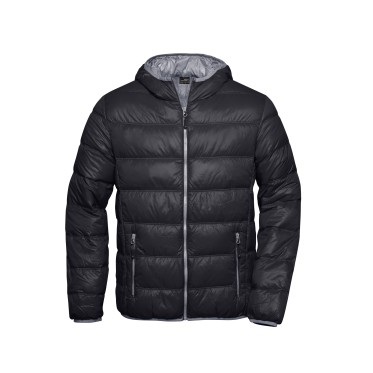 Мъжко пухено яке JN1060 black/grey JAMES AND NICHOLSON - изглед 1