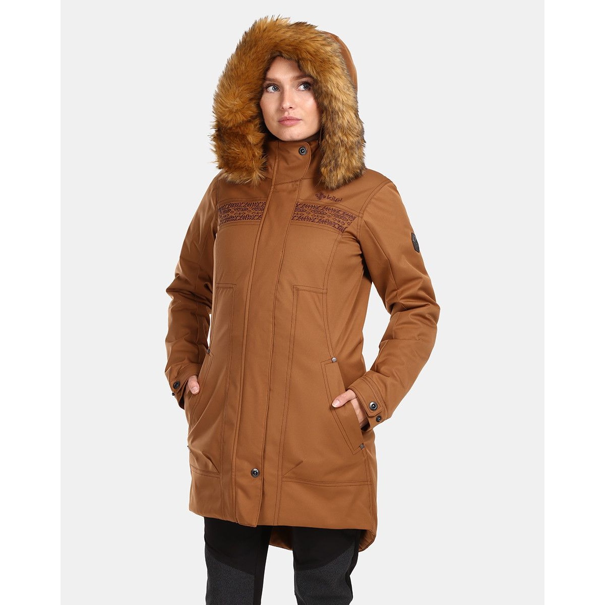 Women´s winter coat Kilpi PERU-W BRN KILPI - view 3 - Extreme-bg.com Women´s winter coat Kilpi PERU-W BRN KILPI - view 3