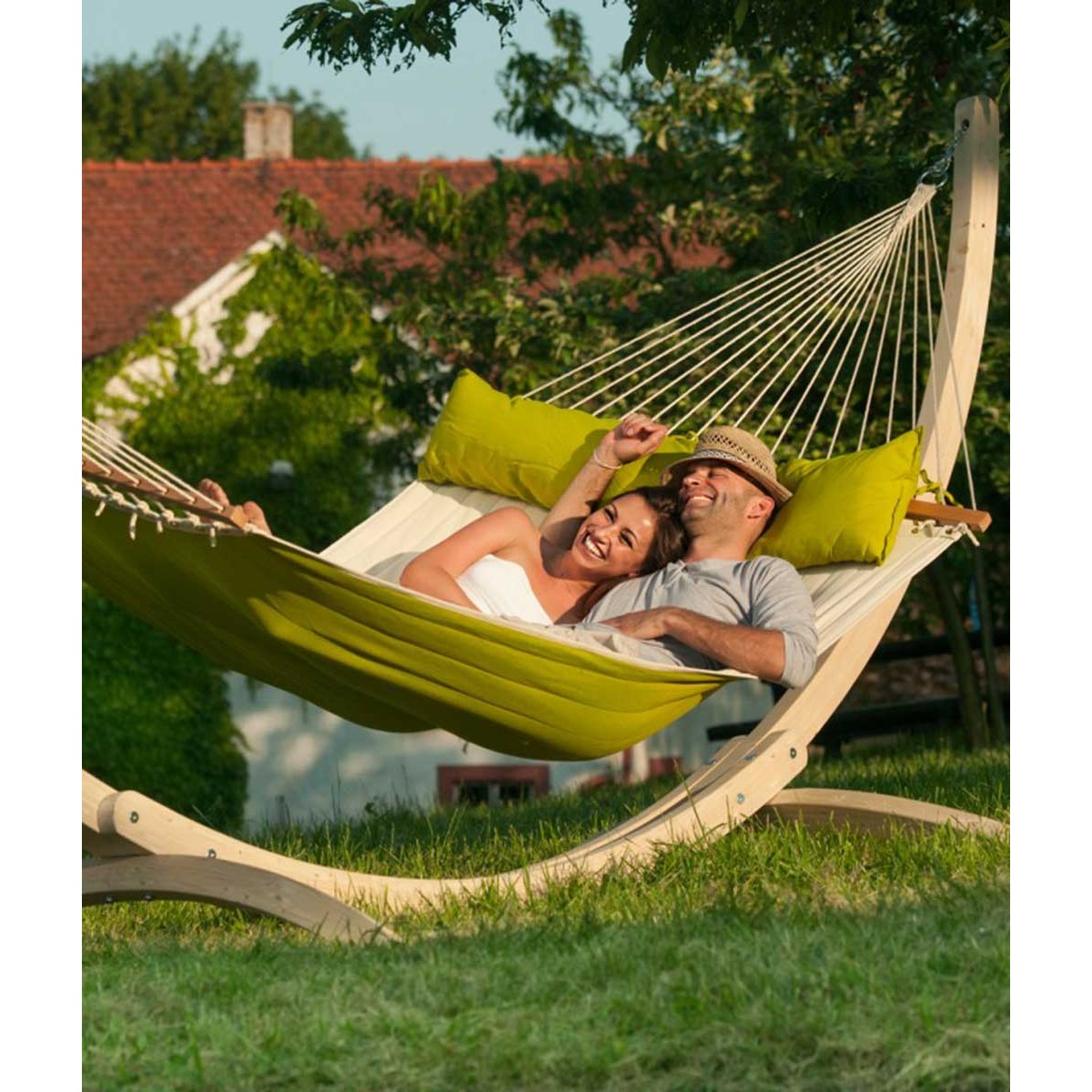 Double hammock with spreader bar and padded lying Alabama Avocado LA SIESTA - view 10 - Extreme-bg.com Double hammock with spreader bar and padded lying Alabama Avocado LA SIESTA - view 10