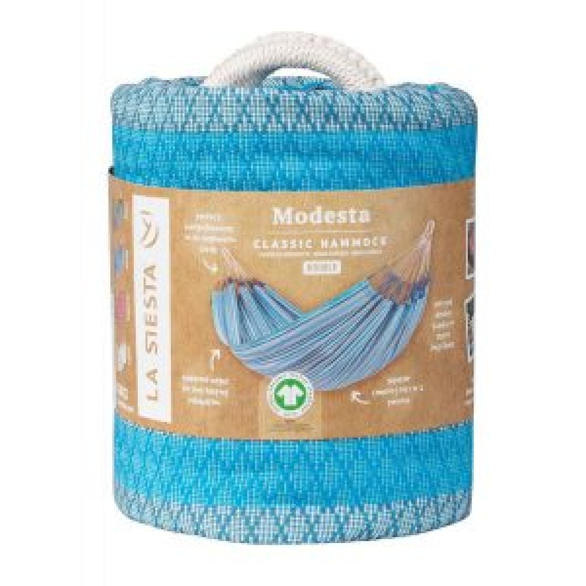 Double classic hammock Modesta azure LA SIESTA - view 5 - Extreme-bg.com Double classic hammock Modesta azure LA SIESTA - view 5