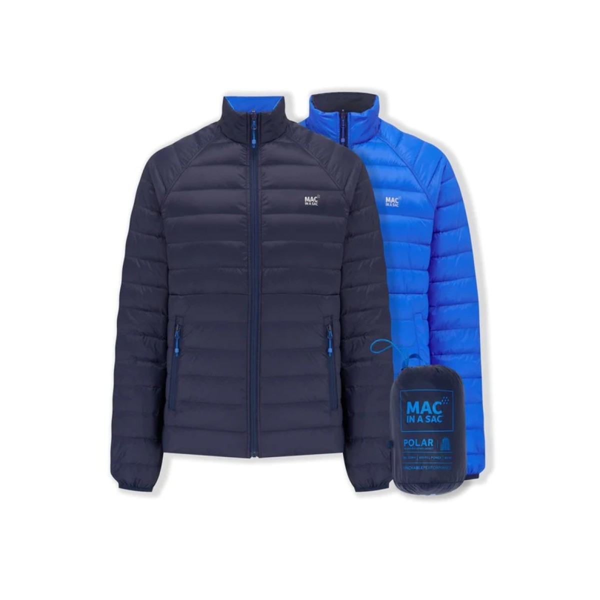 Down jacket reversible Mac in a sac Polar Down Navy/Saxe Blue MAC IN A SAC - view 2 - Extreme-bg.com Down jacket reversible Mac in a sac Polar Down Navy/Saxe Blue MAC IN A SAC - view 2