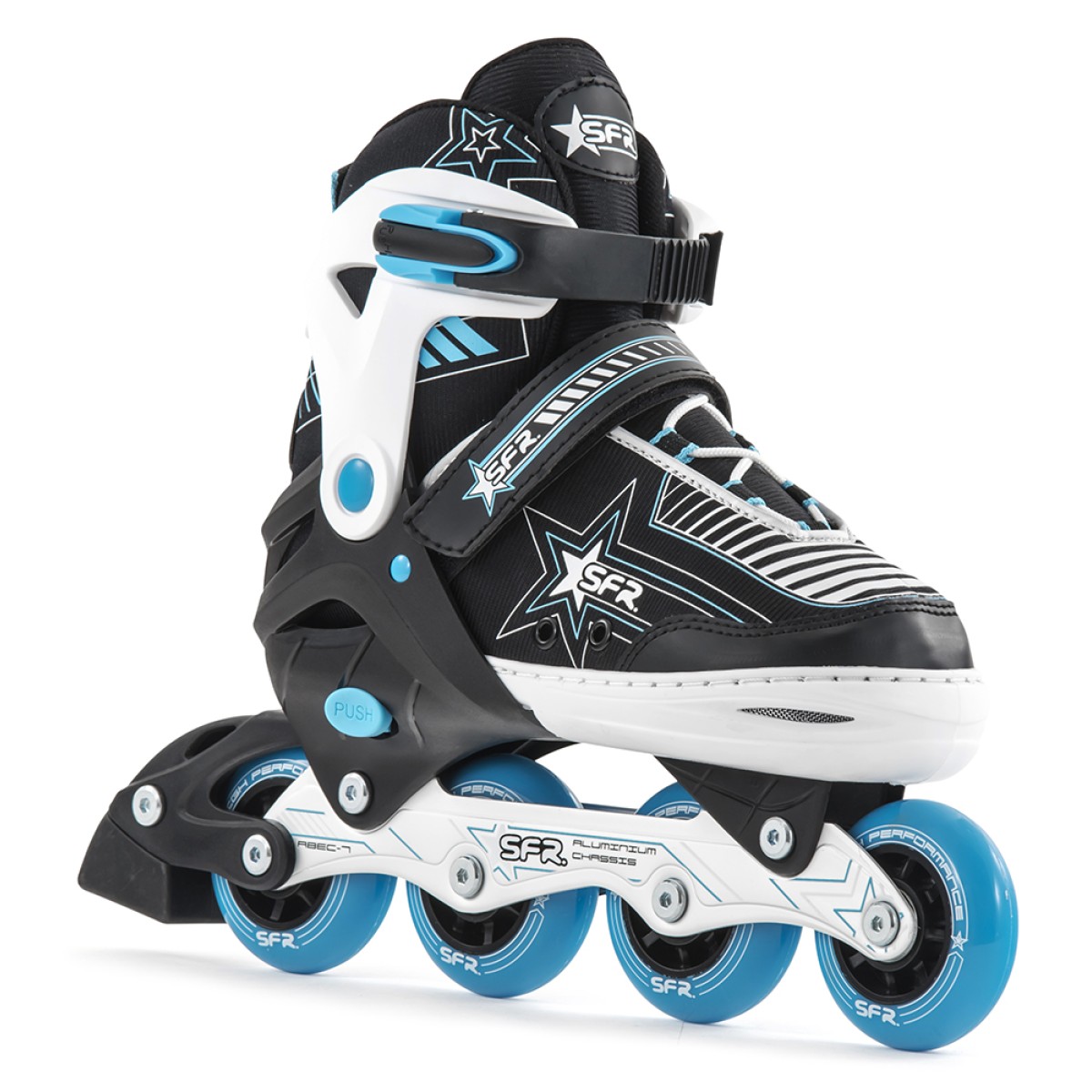 SFR Pulsar Blue Children's Adjustable Inline Skates SFR - view 2 - Extreme-bg.com SFR Pulsar Blue Children's Adjustable Inline Skates SFR - view 2