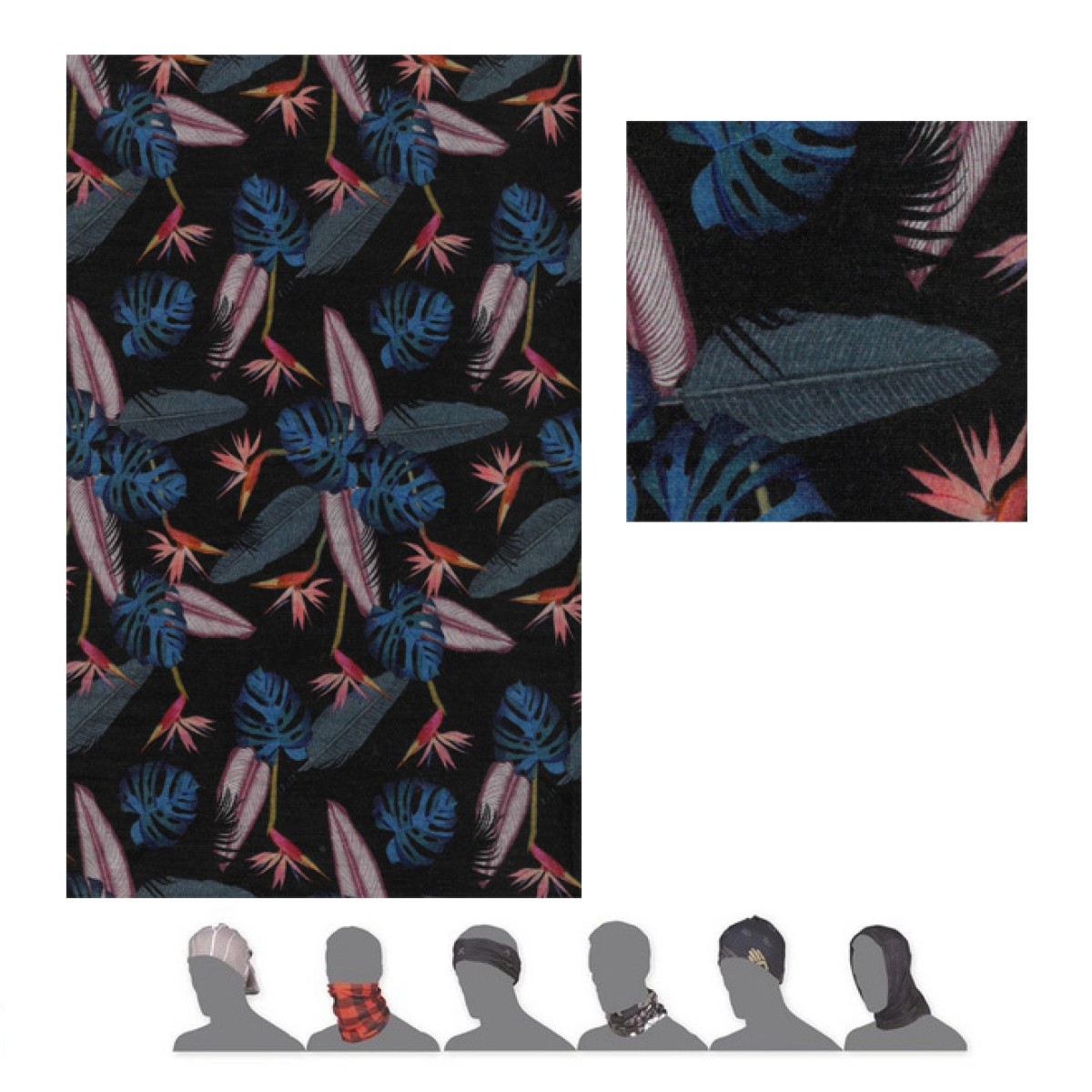 Мерино бандана MERINO IMPRESS tube blk/floral SENSOR - изглед 3 - Extreme-bg.com Мерино бандана MERINO IMPRESS tube blk/floral SENSOR - изглед 3