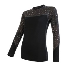 Дамска мерино тениска MERINO IMPRESS tee ls BLK