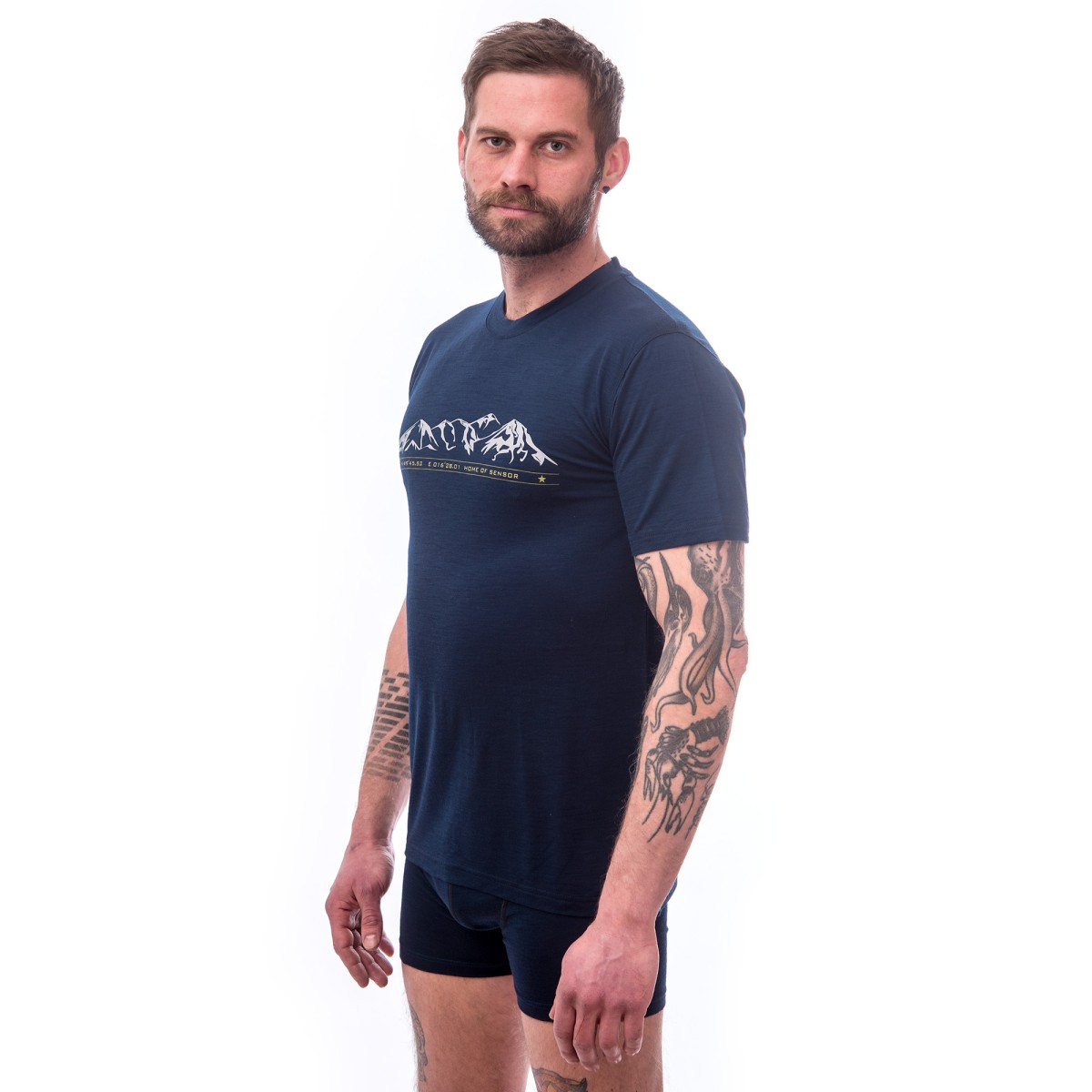 Мъжка тениска MERINO ACTIVE PT tee ss BLU M SENSOR - изглед 6