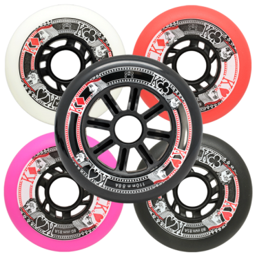 Колела за Ролери FR Street Kings 80mm / 85A (Комплект 4 бр.) – Черни и Червени FR-SKATES - изглед 1