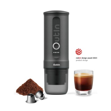 Преносима електрическа кафемашина За Еспресо Outin Nano Black за мляно кафе и за капсули OUTIN  - изглед 1