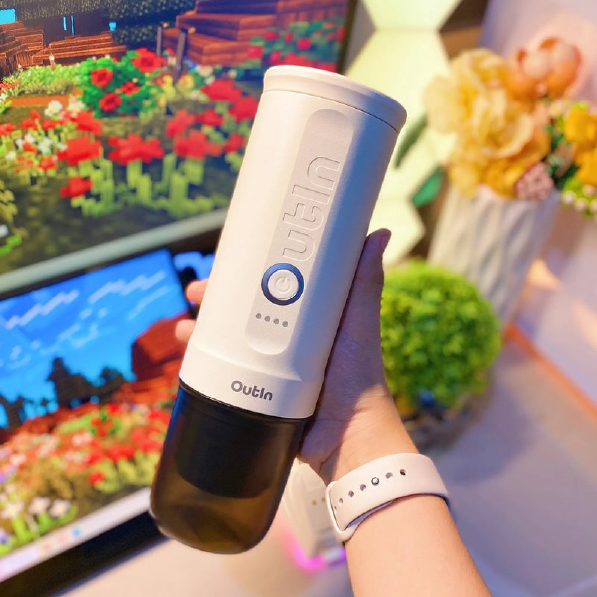 Преносима електрическа кафемашина За Еспресо Outin Nano Pearl White за мляно кафе и за капсули OUTIN  - изглед 6