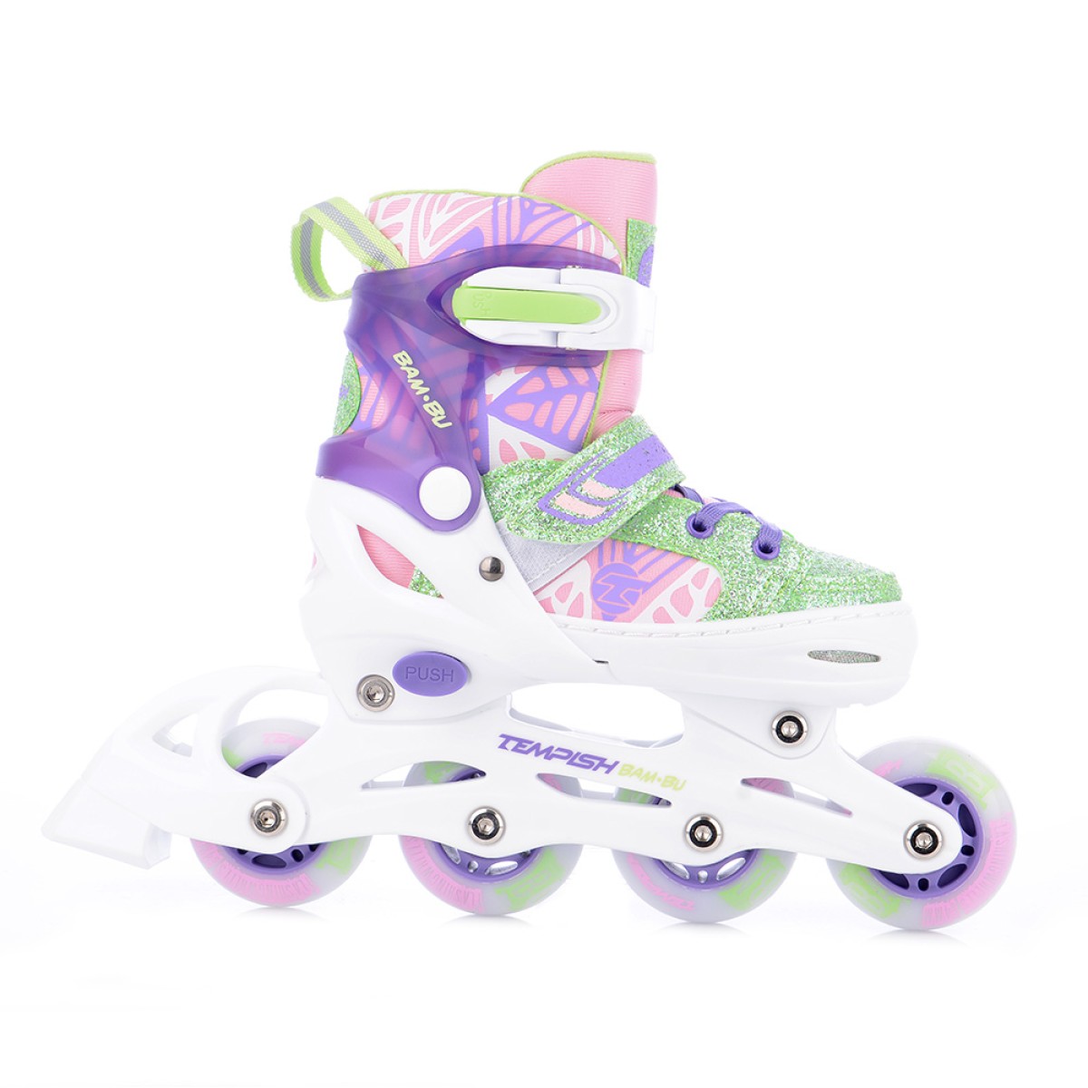 TEMPISH BAM-BU FLASH GIRL Inline Skates – Adjustable with LED Wheels, Purple & Green TEMPISH - view 13 - Extreme-bg.com TEMPISH BAM-BU FLASH GIRL Inline Skates – Adjustable with LED Wheels, Purple & Green TEMPISH - view 13