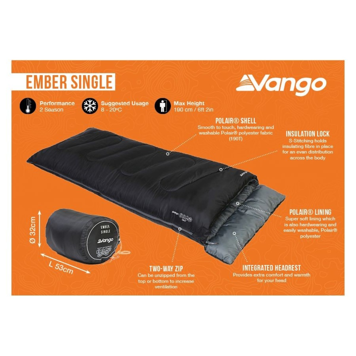 Спален чувал VANGO Ember Single черен VANGO - изглед 5 - Extreme-bg.com Спален чувал VANGO Ember Single черен VANGO - изглед 5