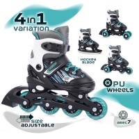 Tempish TRILO 4 in1 Adjustable Children’s Skates – Inline, Ice, and Quad