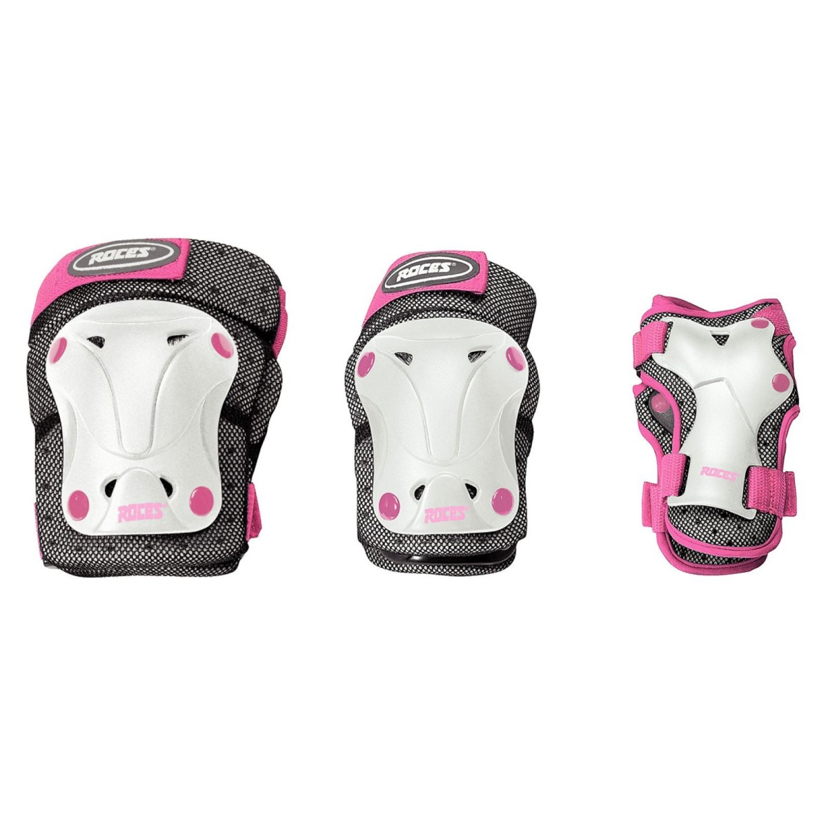 Protectors set JR VENTILATED 3-PACK white/pink ROCES - view 2 - Extreme-bg.com Protectors set JR VENTILATED 3-PACK white/pink ROCES - view 2