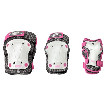 Protectors set JR VENTILATED 3-PACK white/pink ROCES - view 1