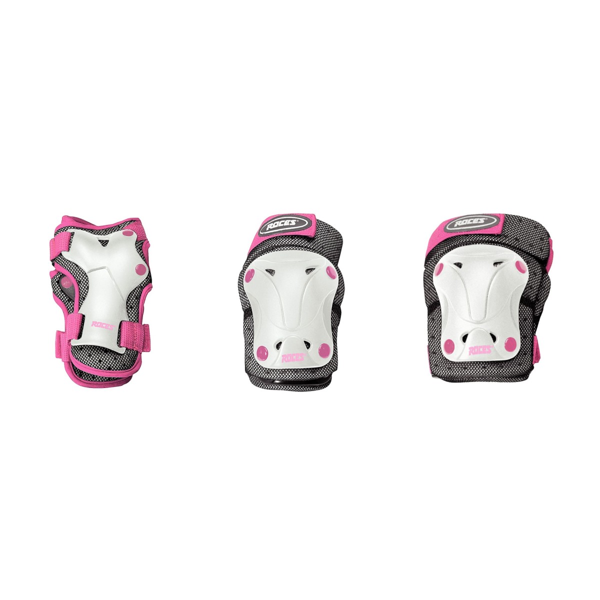 Protectors set JR VENTILATED 3-PACK white/pink ROCES - view 3 - Extreme-bg.com Protectors set JR VENTILATED 3-PACK white/pink ROCES - view 3
