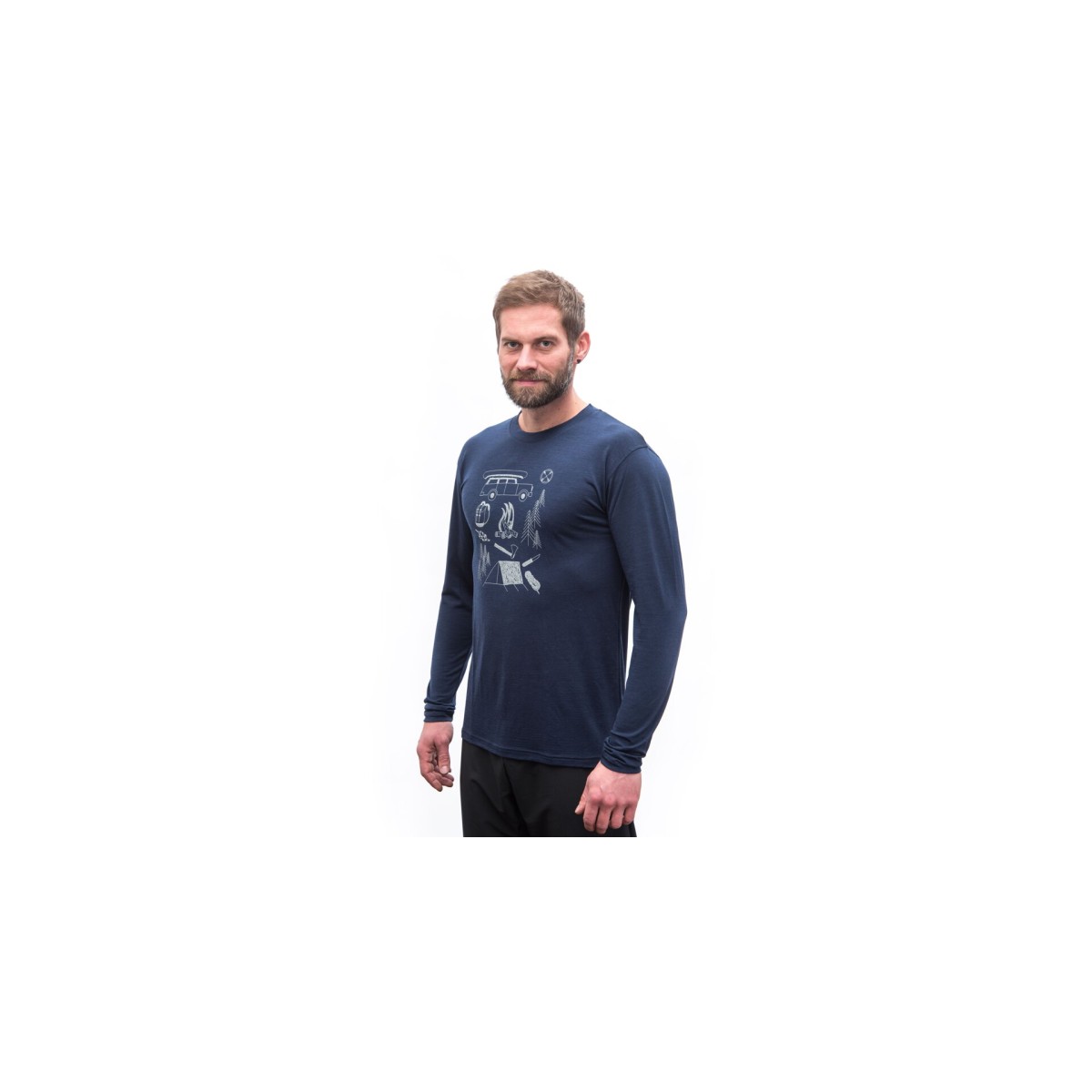 Мъжка мерино тениска с дълъг ръкав MERINO ACTIVE Outside deep blue SENSOR - изглед 6 - Extreme-bg.com Мъжка мерино тениска с дълъг ръкав MERINO ACTIVE Outside deep blue SENSOR - изглед 6