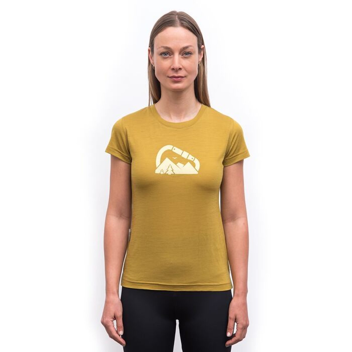 Women's T-shirt MERINO AIR Summit mustard SENSOR - view 3 - Extreme-bg.com Women's T-shirt MERINO AIR Summit mustard SENSOR - view 3