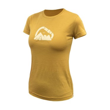 Women's T-shirt MERINO AIR Summit mustard SENSOR - view 1