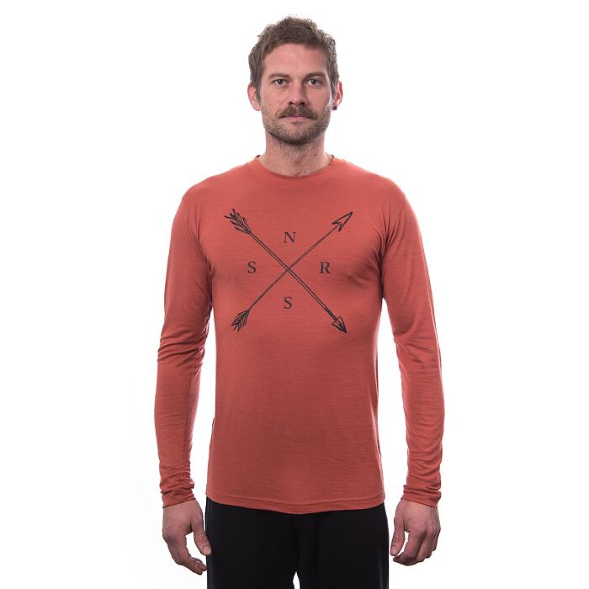 Мъжка мерино тениска с дълъг ръкав MERINO ACTIVE SNSR terracotta SENSOR - изглед 3 - Extreme-bg.com Мъжка мерино тениска с дълъг ръкав MERINO ACTIVE SNSR terracotta SENSOR - изглед 3