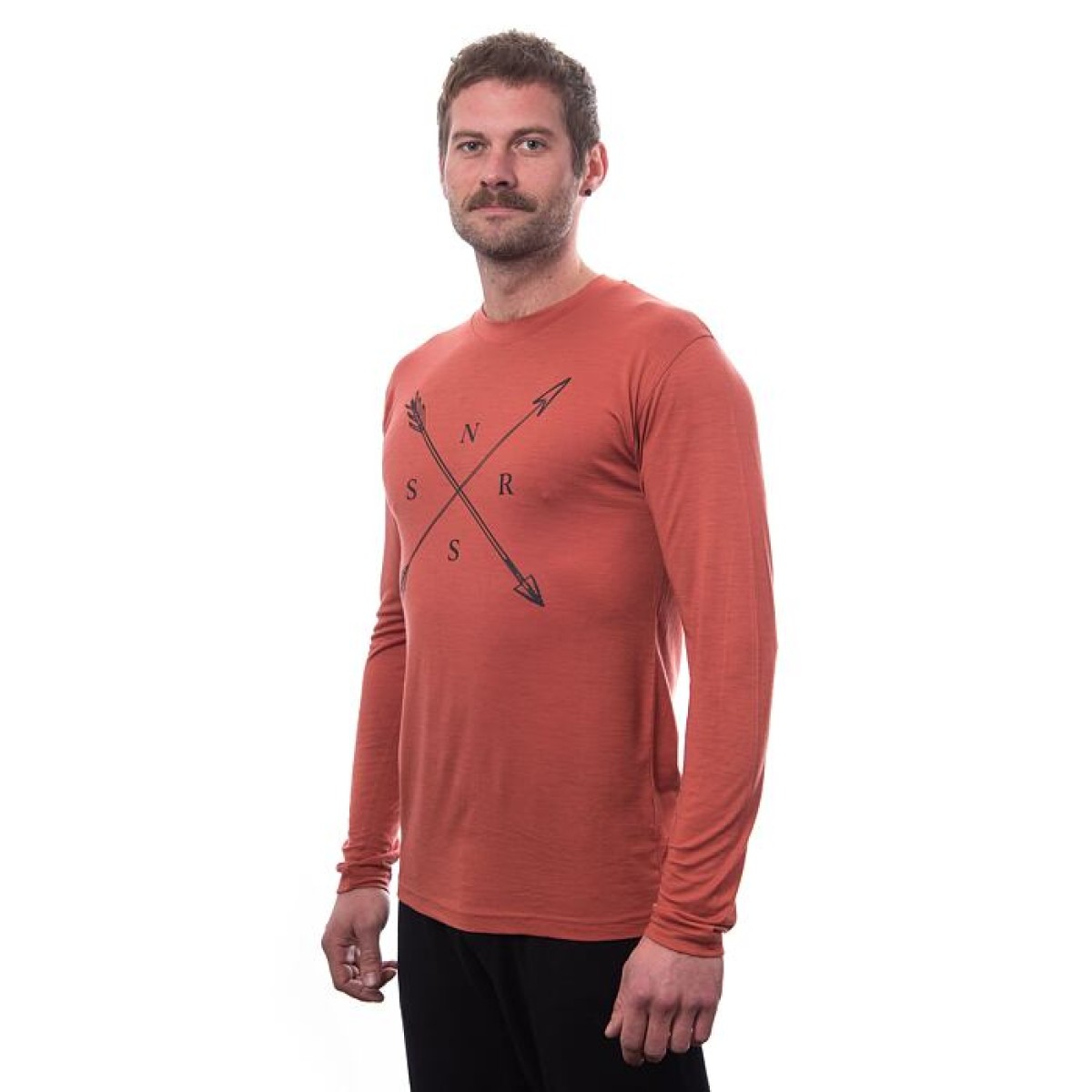 Мъжка мерино тениска с дълъг ръкав MERINO ACTIVE SNSR terracotta SENSOR - изглед 4 - Extreme-bg.com Мъжка мерино тениска с дълъг ръкав MERINO ACTIVE SNSR terracotta SENSOR - изглед 4