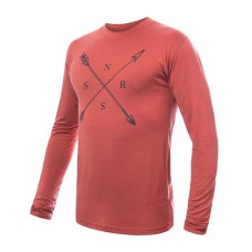 Мъжка мерино тениска с дълъг ръкав MERINO ACTIVE SNSR terracotta