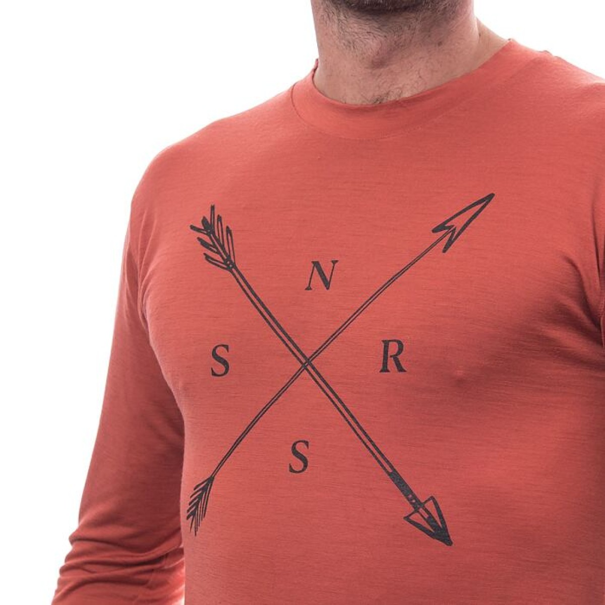 Мъжка мерино тениска с дълъг ръкав MERINO ACTIVE SNSR terracotta SENSOR - изглед 6 - Extreme-bg.com Мъжка мерино тениска с дълъг ръкав MERINO ACTIVE SNSR terracotta SENSOR - изглед 6