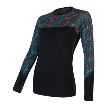 Дамска мерино блуза IMPRESS BLK/STRIPES SENSOR - изглед 1