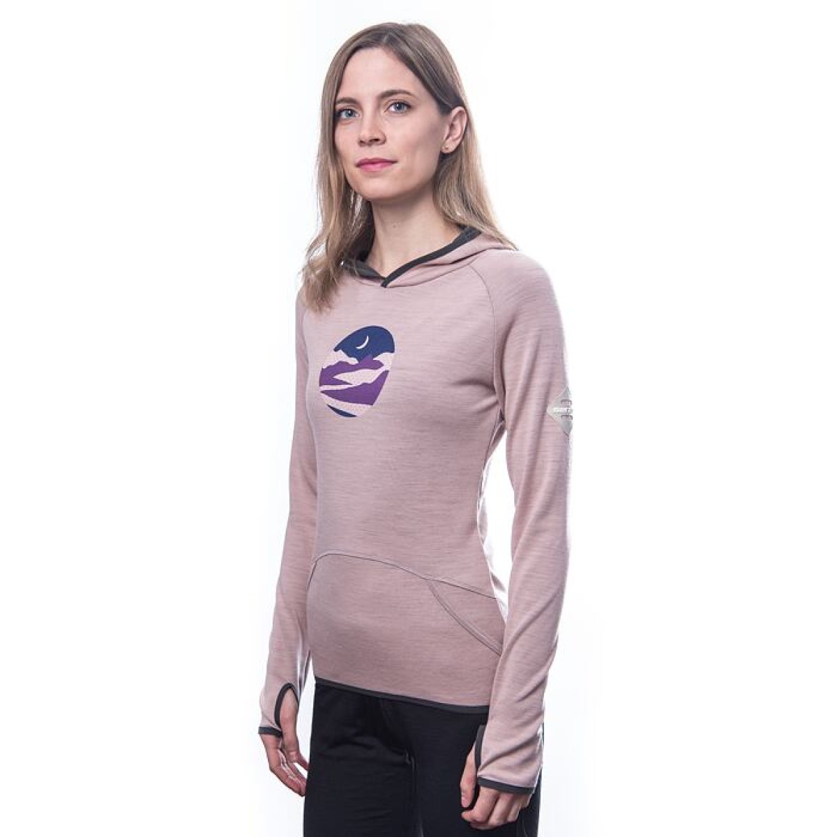 Дамски мерино суичър с полар MERINO UPPER Triglav dusty pink SENSOR - изглед 4 - Extreme-bg.com Дамски мерино суичър с полар MERINO UPPER Triglav dusty pink SENSOR - изглед 4