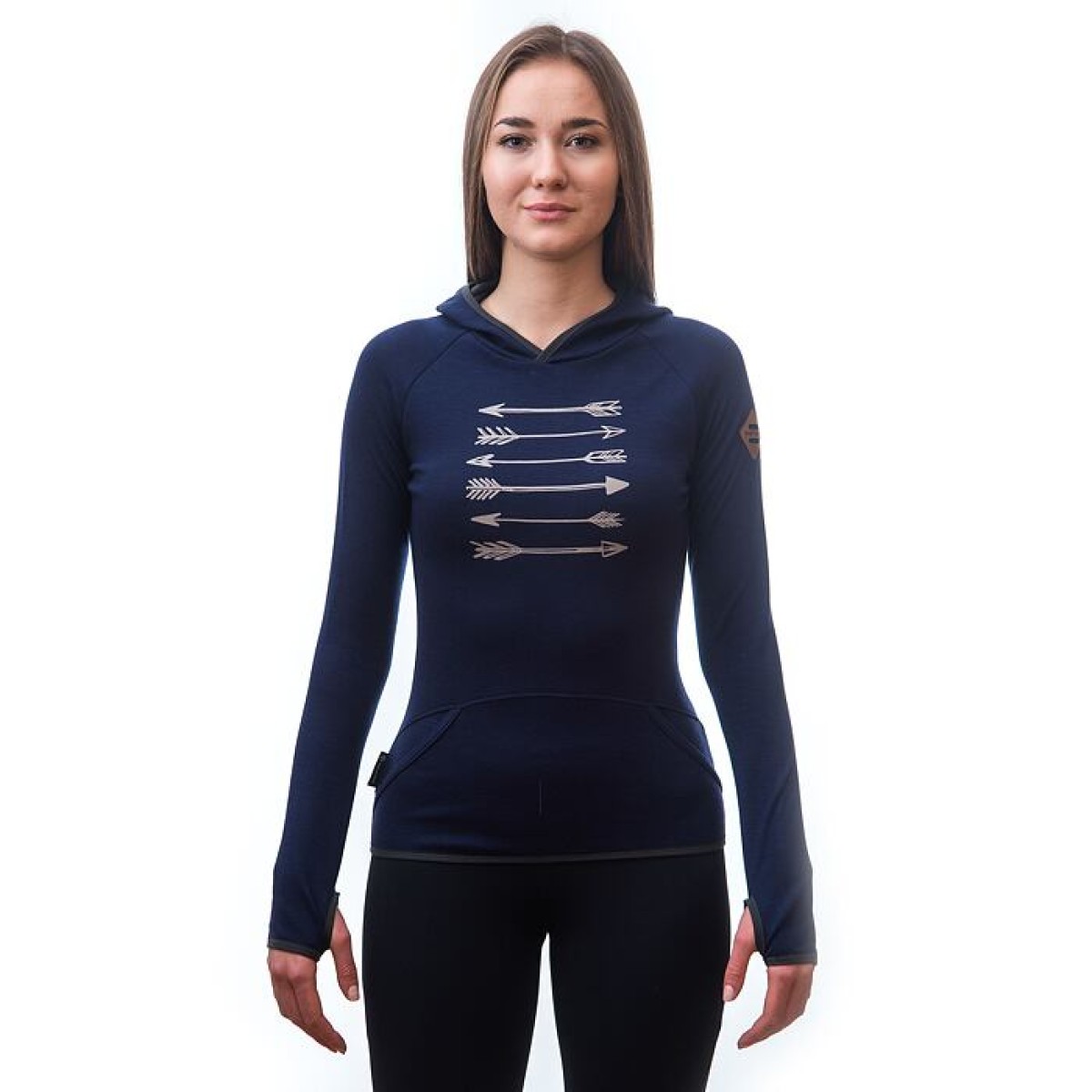 Дамски мерино суичър с полар MERINO UPPER Arrows deep blue SENSOR - изглед 5 - Extreme-bg.com Дамски мерино суичър с полар MERINO UPPER Arrows deep blue SENSOR - изглед 5