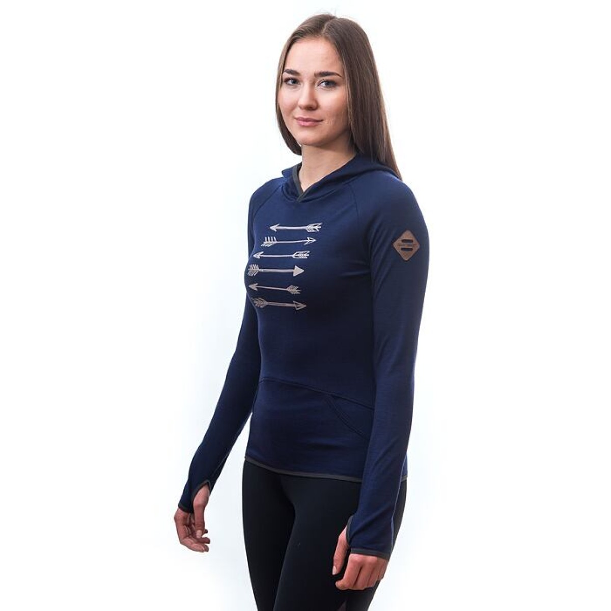 Дамски мерино суичър с полар MERINO UPPER Arrows deep blue SENSOR - изглед 6 - Extreme-bg.com Дамски мерино суичър с полар MERINO UPPER Arrows deep blue SENSOR - изглед 6