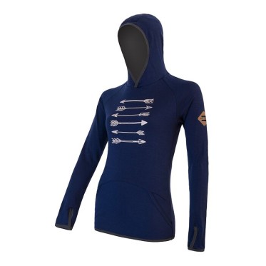 Дамски мерино суичър с полар MERINO UPPER Arrows deep blue SENSOR - изглед 1