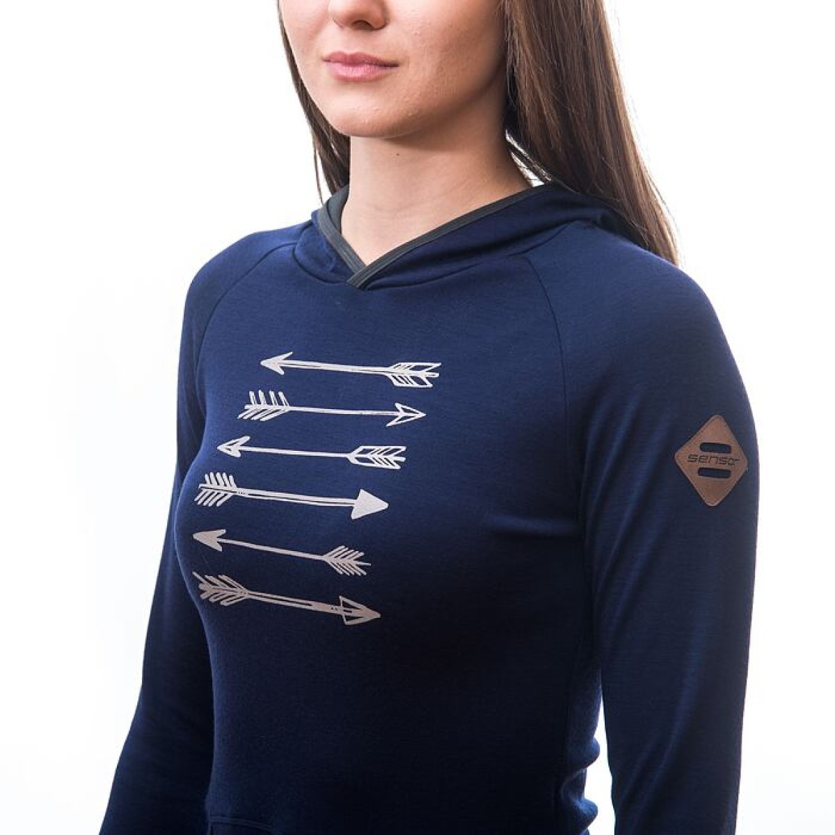 Дамски мерино суичър с полар MERINO UPPER Arrows deep blue SENSOR - изглед 3 - Extreme-bg.com Дамски мерино суичър с полар MERINO UPPER Arrows deep blue SENSOR - изглед 3