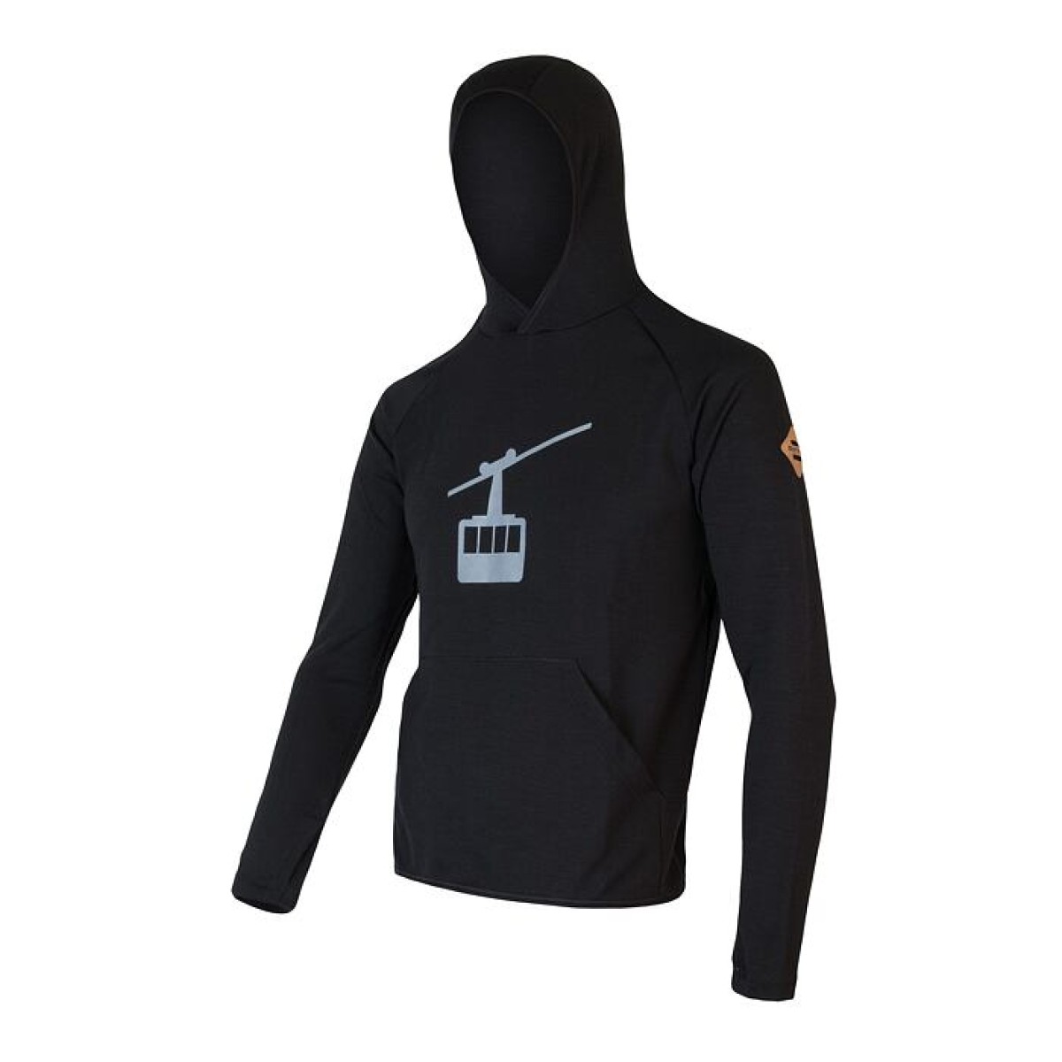 Мъжки мерино суичър с полар MERINO UPPER Gondola black SENSOR - изглед 2