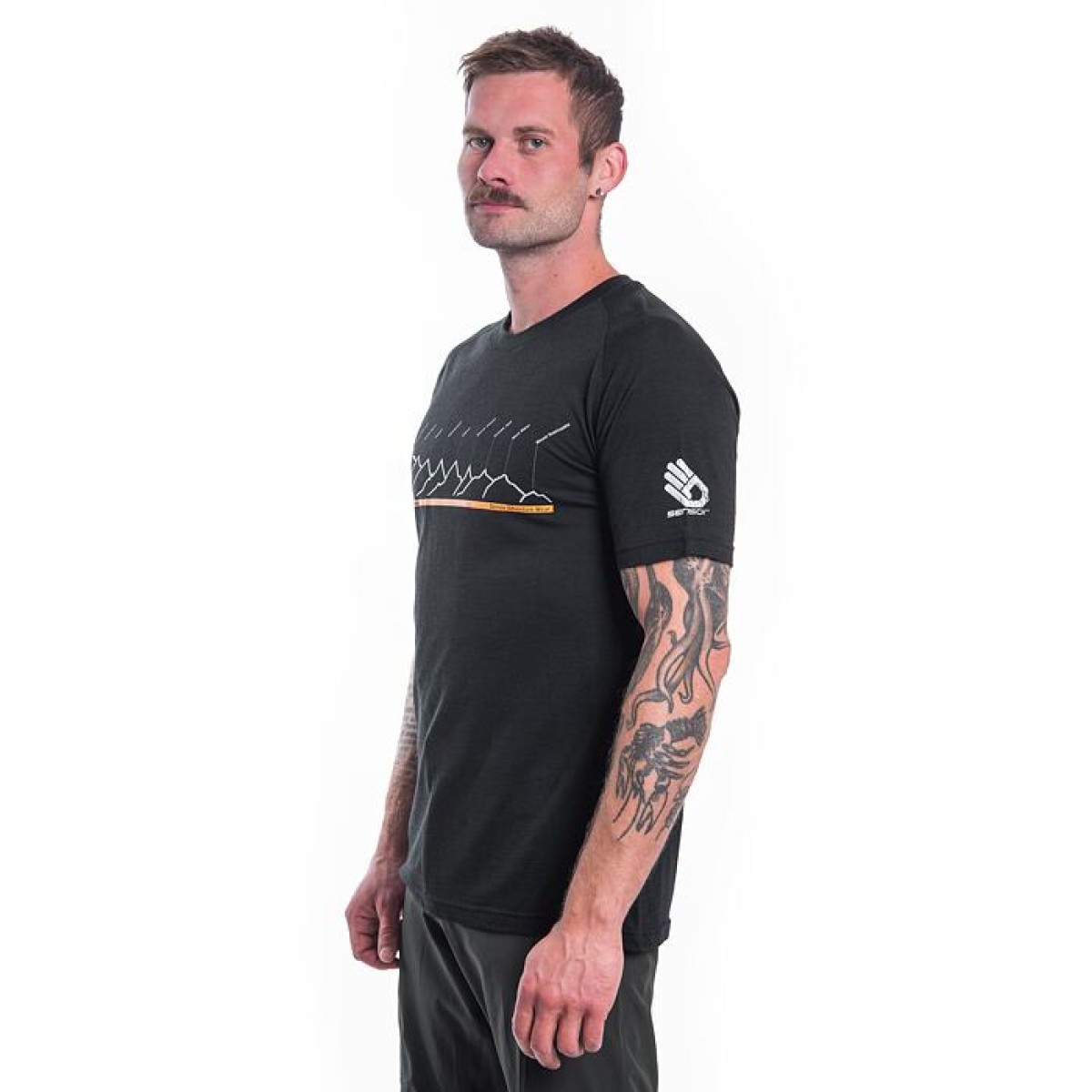 Man's T-shirt RJ Everest black SENSOR - view 5