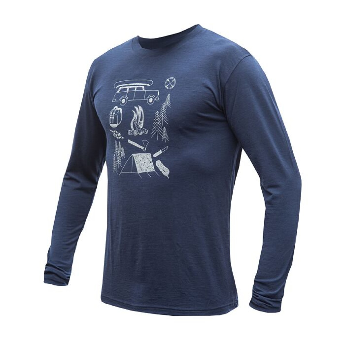 Мъжка мерино тениска с дълъг ръкав MERINO ACTIVE Outside deep blue SENSOR - изглед 2 - Extreme-bg.com Мъжка мерино тениска с дълъг ръкав MERINO ACTIVE Outside deep blue SENSOR - изглед 2