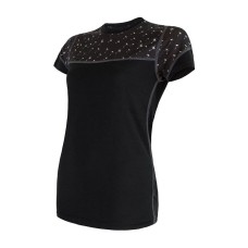 Дамска мерино тениска MERINO IMPRESS black/pattern